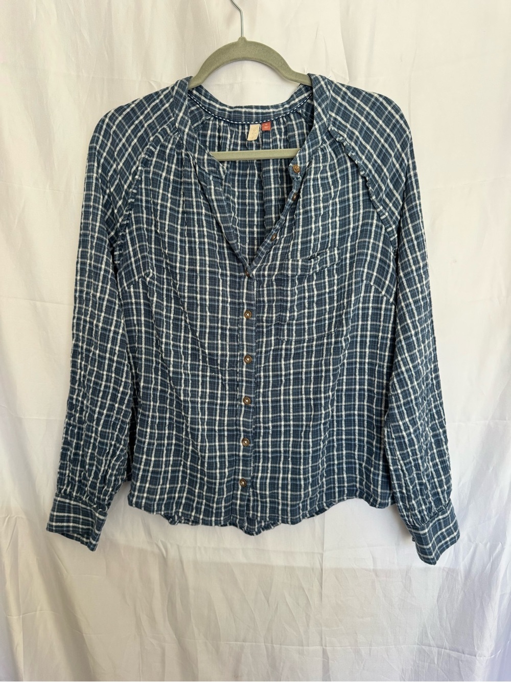 Pilcro by Anthropologie Breezy Button-Down Plaid Blouse Size 1X